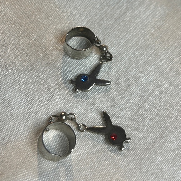 MATCHING BFF PLAYBOY BUNNY RHINESTONE EAR CUFFS - Picture 1 of 2